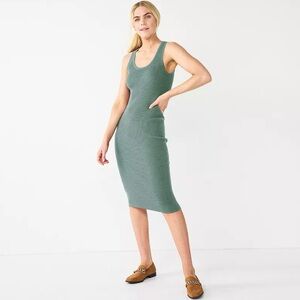 Women’s Nine West Fine Gauze Knit Tank Dress in Sage